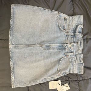 Agolde organic denim skirt with ruffle waist